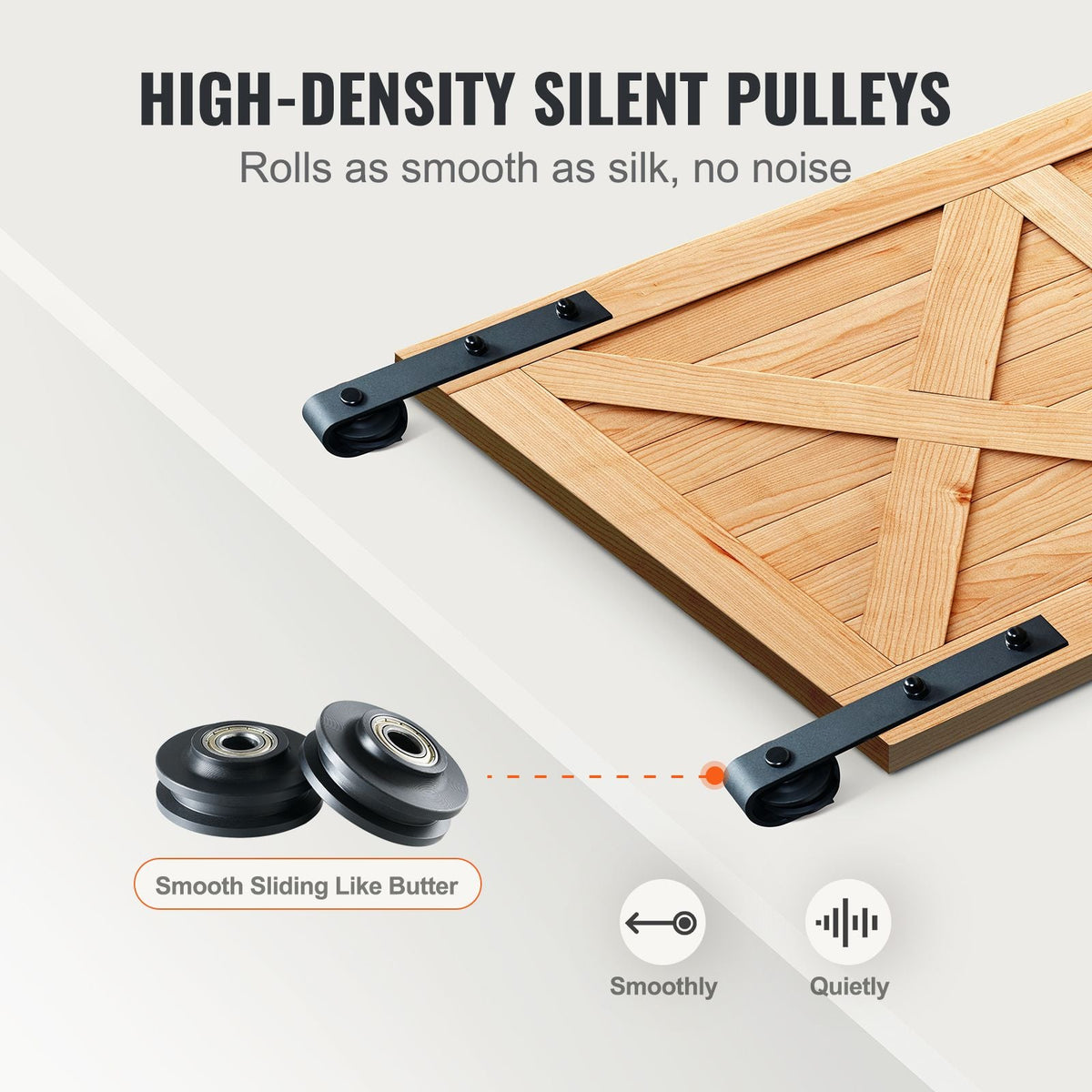 10FT Sliding Barn Door Hardware Kit, 330LBS Loading Heavy Duty Barn Door Track Kit for Single Door, Fit 4.6-5.2FT Wide and 1.3"-1.8" Thick Door Panel, with Smooth & Silent Pulley (J Shape)