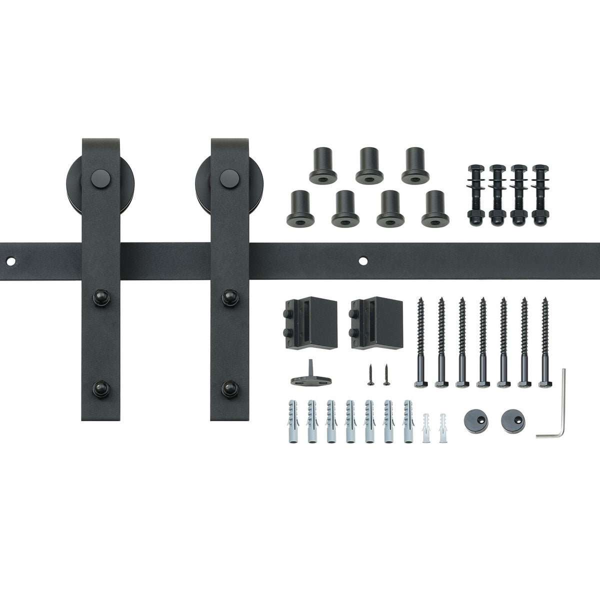 10FT Sliding Barn Door Hardware Kit, 330LBS Loading Heavy Duty Barn Door Track Kit for Single Door, Fit 4.6-5.2FT Wide and 1.3"-1.8" Thick Door Panel, with Smooth & Silent Pulley (J Shape)