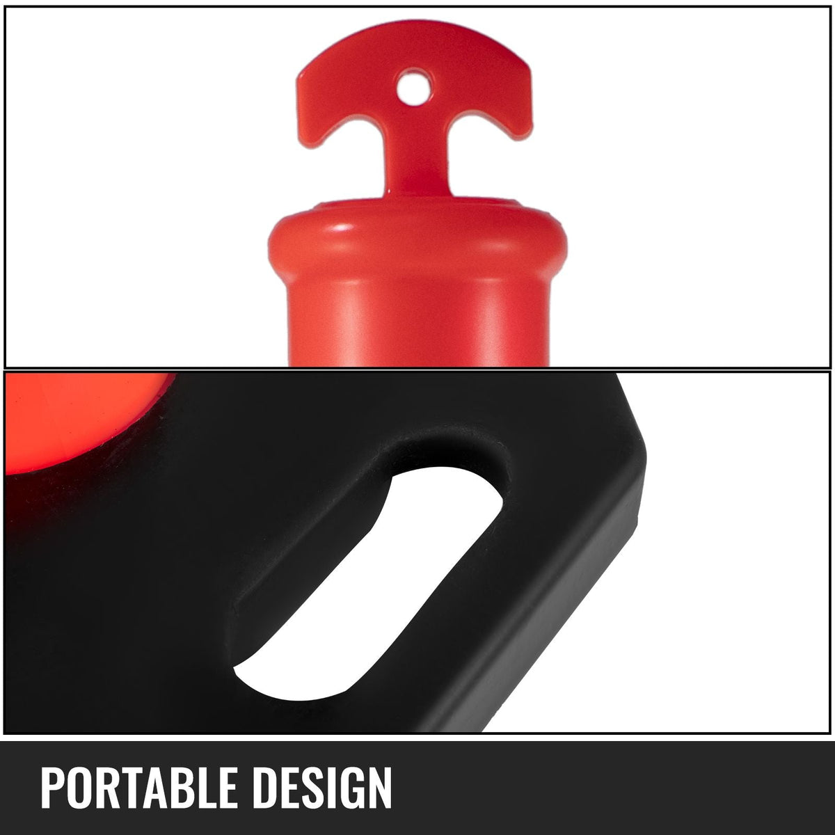 10Pack Traffic Delineator Posts 44 Inch Height, PE Channelizer Cones Post Kit 10 inch Reflective Band, Delineators Post with Rubber Base 16 inch for Construction Sites, Facility Management etc.