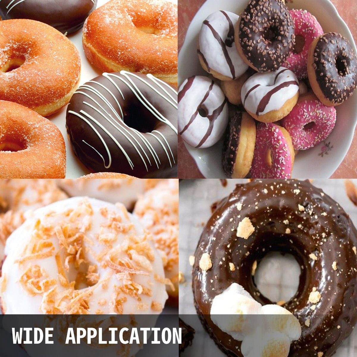 110V Commercial Waffle Donut Machine 6 Holes Double-Sided Heating 50-300Celsius, Electric Doughnut Maker 1550W, Non-stick Donut MakerTeflon-Coating (Depth:0.55\",Dia:2.95\")