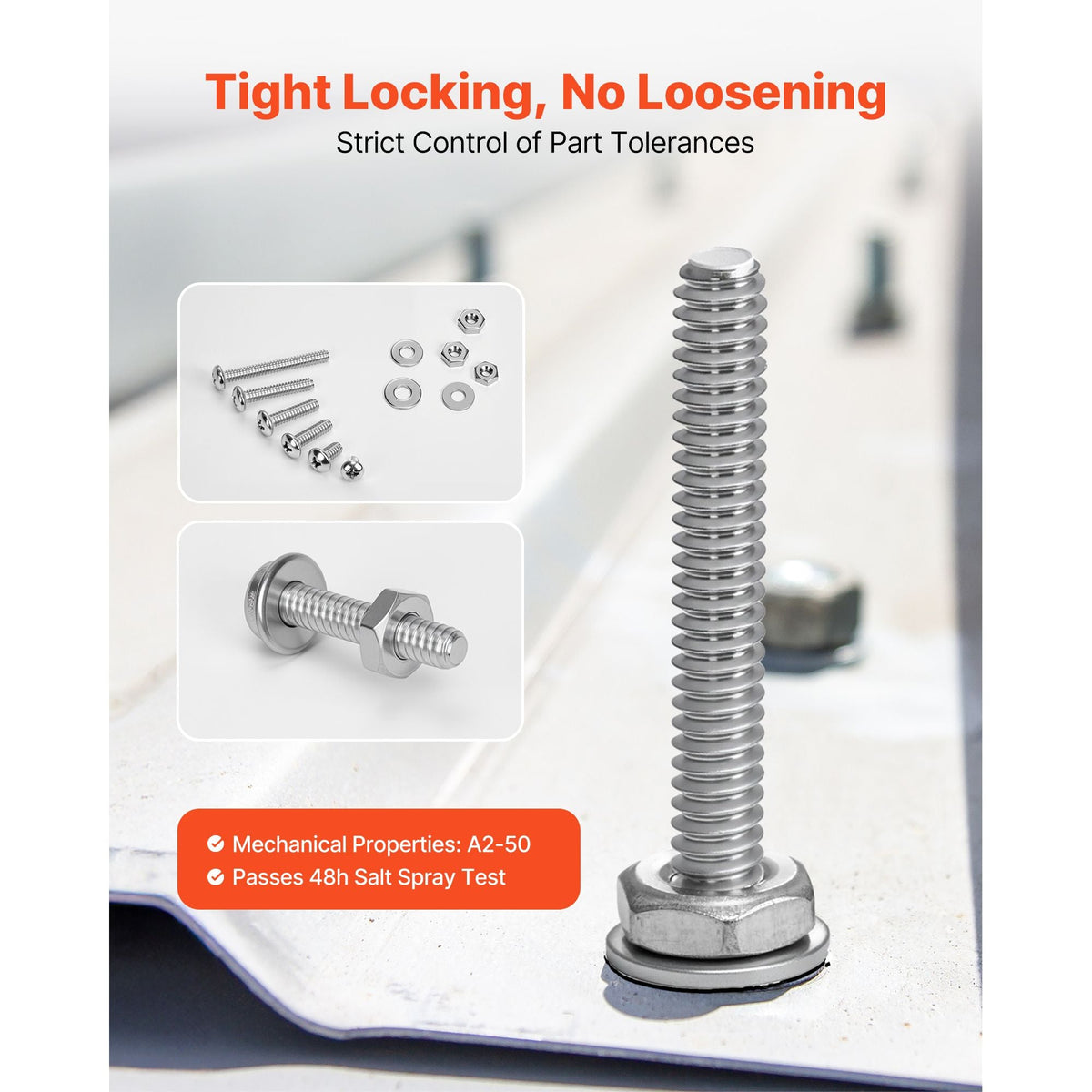 1110 Pcs Bolts and Nuts Assortment Kit, Imperial Machine Screws and Flat Washers, Stainless Steel 10-24,8-32,2-56,6-32,4-40, for Furniture /Equipment/Vehicle Assembly, Silver