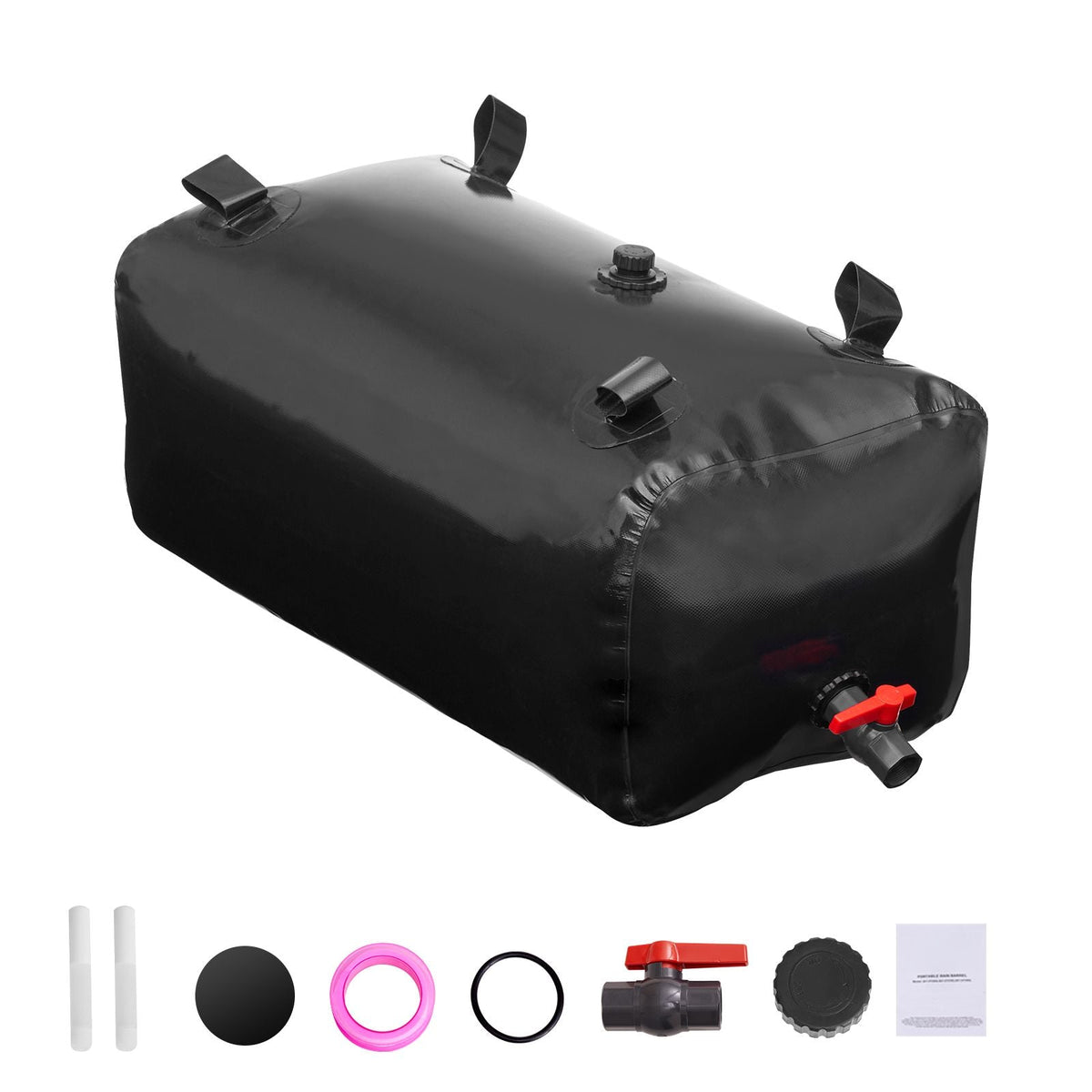 113 L/29.85 Gal Water Storage Bladder, Portable RV Water Tank, 1000D PVC Collapsible Water Storage Containers, Soft Water Bag, Water Bladder, Fire Prevention, Camping, Emergency Water Use, Black