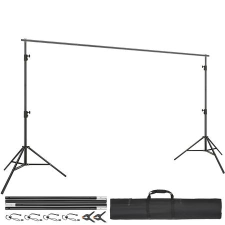 12 x 10 ft Heavy Duty Backdrop Stand, Height Adjustable Photography Backdrop Stand, Background Support System with 6 Clamps and A Carry Bag, for Party, Wedding, Display, Photo