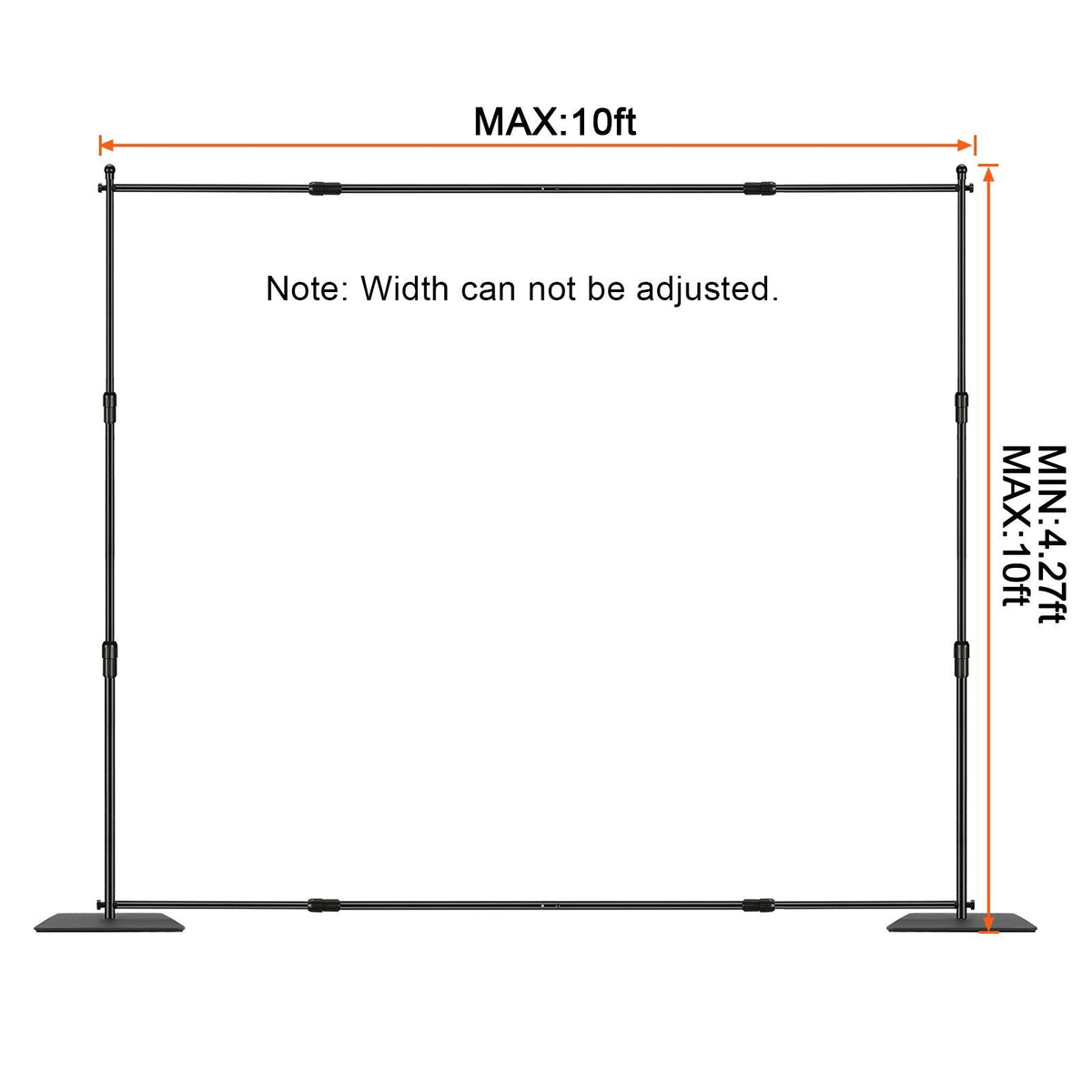 12 x 10 ft Heavy Duty Backdrop Stand, Height Adjustable Photography Backdrop Stand, Background Support System with 6 Clamps and A Carry Bag, for Party, Wedding, Display, Photo