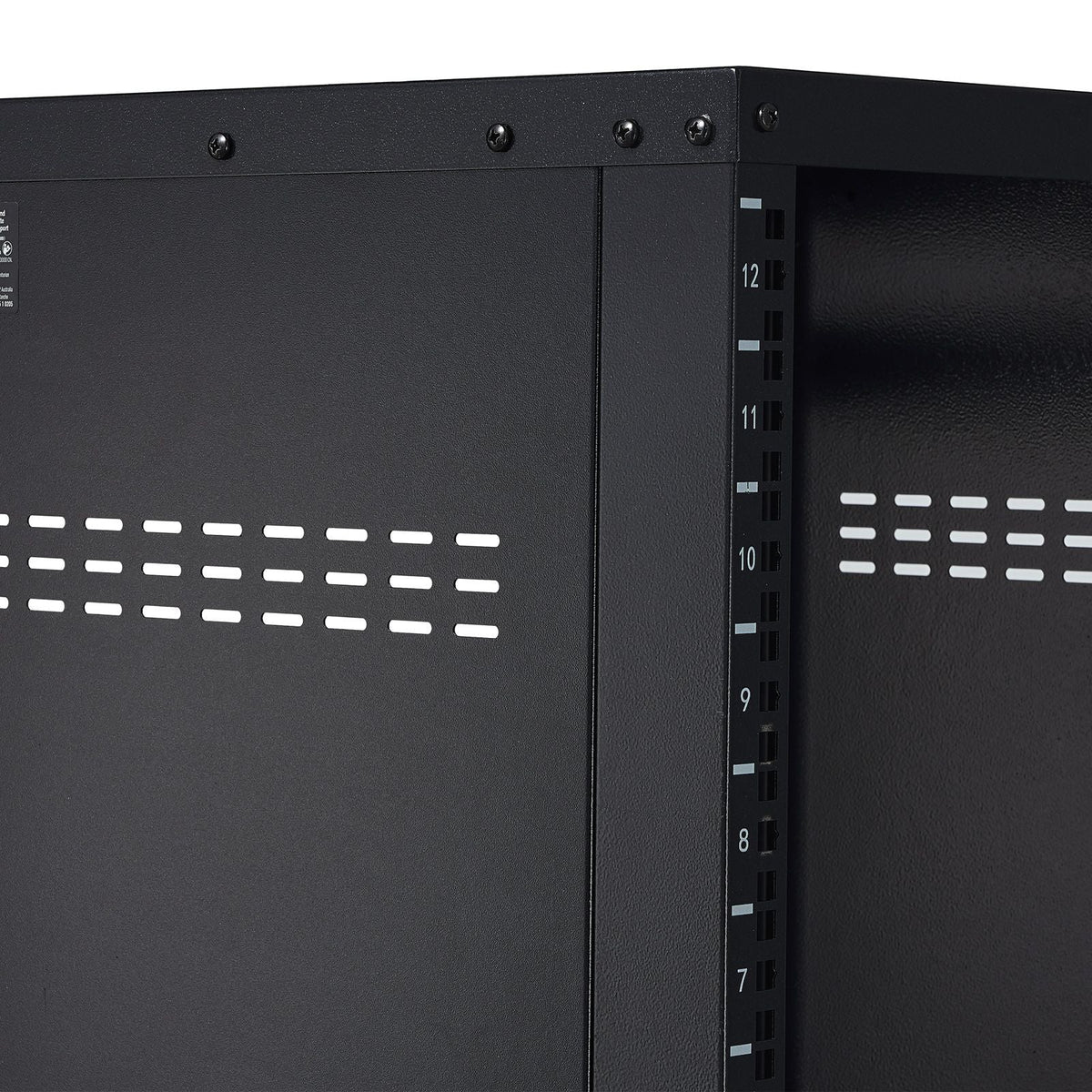 12U AV Rack Stand, 300 lbs Capacity, Network Stereo Recording Studio Rack with Lockable Caster Wheels Round & Square Holes, Special Vents for 19" Audio Video Musical & IT Equipment Mounting