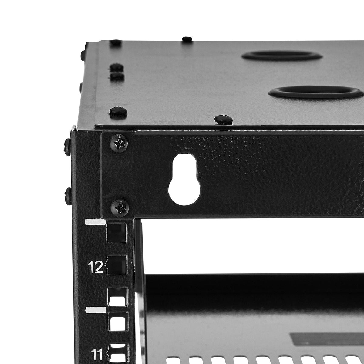 12U Open Frame Network Rack, 23 in Depth, Wall Mounted or Floor Standing Server Rack, Heavy Duty 4 Post, with Vented Shelves & Mounting Hardware, Holds All Your Networking IT Equipment AV Gear