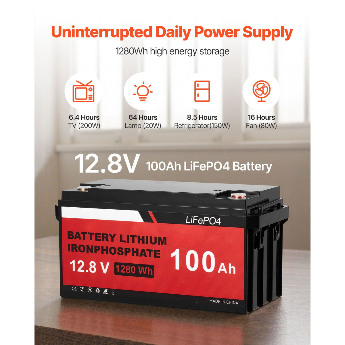 12V 600W Solar Wind Power Kit, 2PCS 100W Solar Panel + 400W Wind Turbine + 12.8V 100Ah LiFePO4 Battery + 1000W Power Inverter + MPPT Hybrid Controller for Home RV Boat Off-Grid Applications