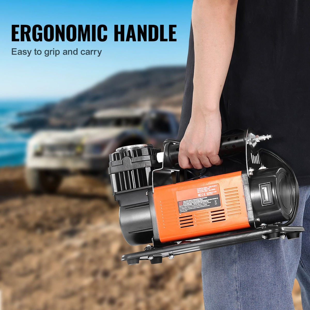 12V Heavy Duty Air Compressor - with Digital Pressure Gauge Tire Inflator Kit, 7.06 CFM Portable Tire Inflator, 150PSI Offroad Air Pump with Adapters for Trucks Car SUV 4 x 4 Vehicle RV