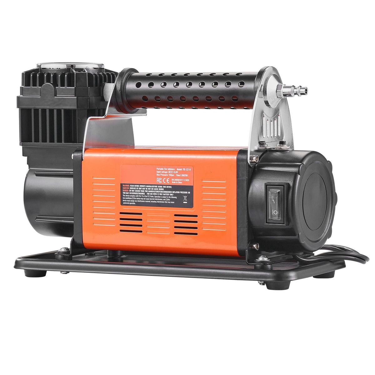 12V Heavy Duty Air Compressor - with Digital Pressure Gauge Tire Inflator Kit, 7.06 CFM Portable Tire Inflator, 150PSI Offroad Air Pump with Adapters for Trucks Car SUV 4 x 4 Vehicle RV