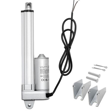 12V Linear Actuator, 6 Inch IP65 Waterproof Linear Actuator, 675lbs/3000N 0.2"/s Motion Actuators with Mounting Brackets for Outdoor Use