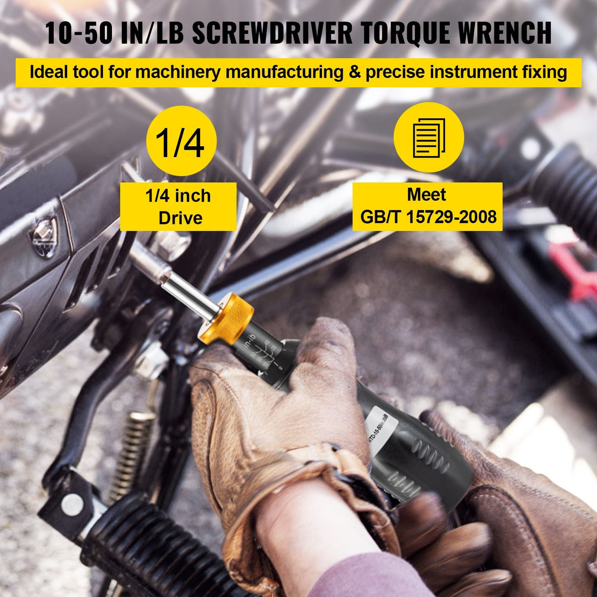 1/4" Drive Torque Screwdriver Wrench Set, 10-50 in-lbs Torque Adjustment Range, Torque Range Accurate to ±5%, 5 in-lb Increment Torque Screwdriver with 18 Bits & Case