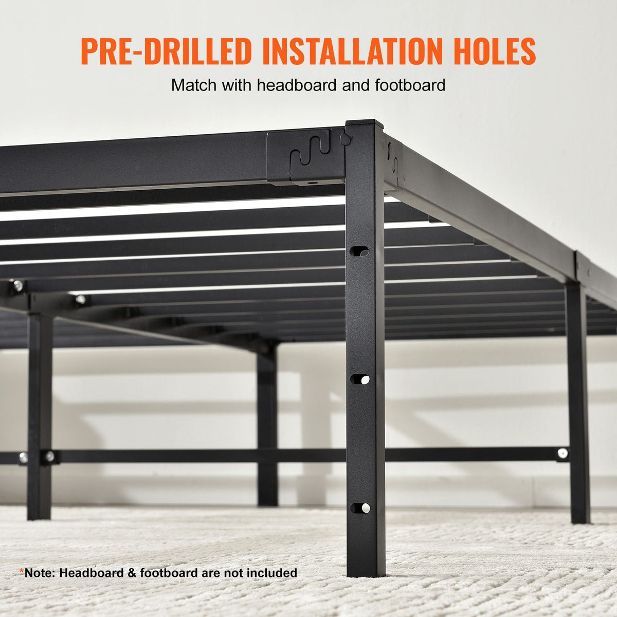 14 Inch Queen Metal Bed Frame Platform, No Box Spring Needed, 1500 lbs Loading Capacity Embedded Heavy Duty Mattress Foundation with Steel Slat Support, Easy Assembly, Noise Free