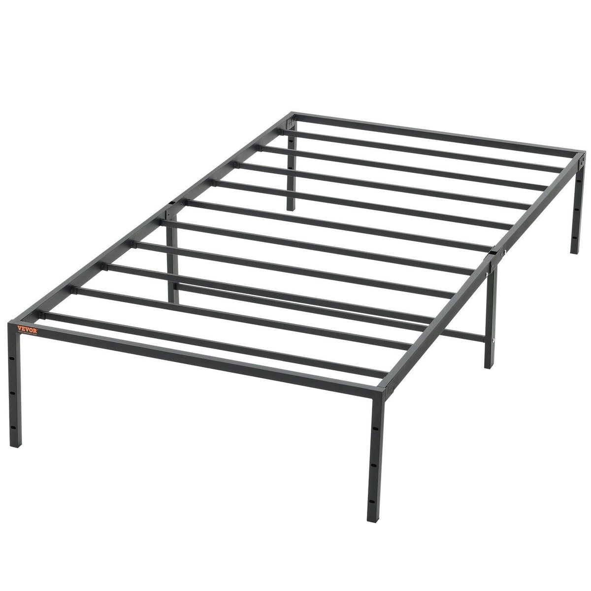 14 Inch Twin Metal Bed Frame Platform, No Box Spring Needed, Embedded Mattress Foundation with Steel Slat Support, Easy Assembly, Noise Free
