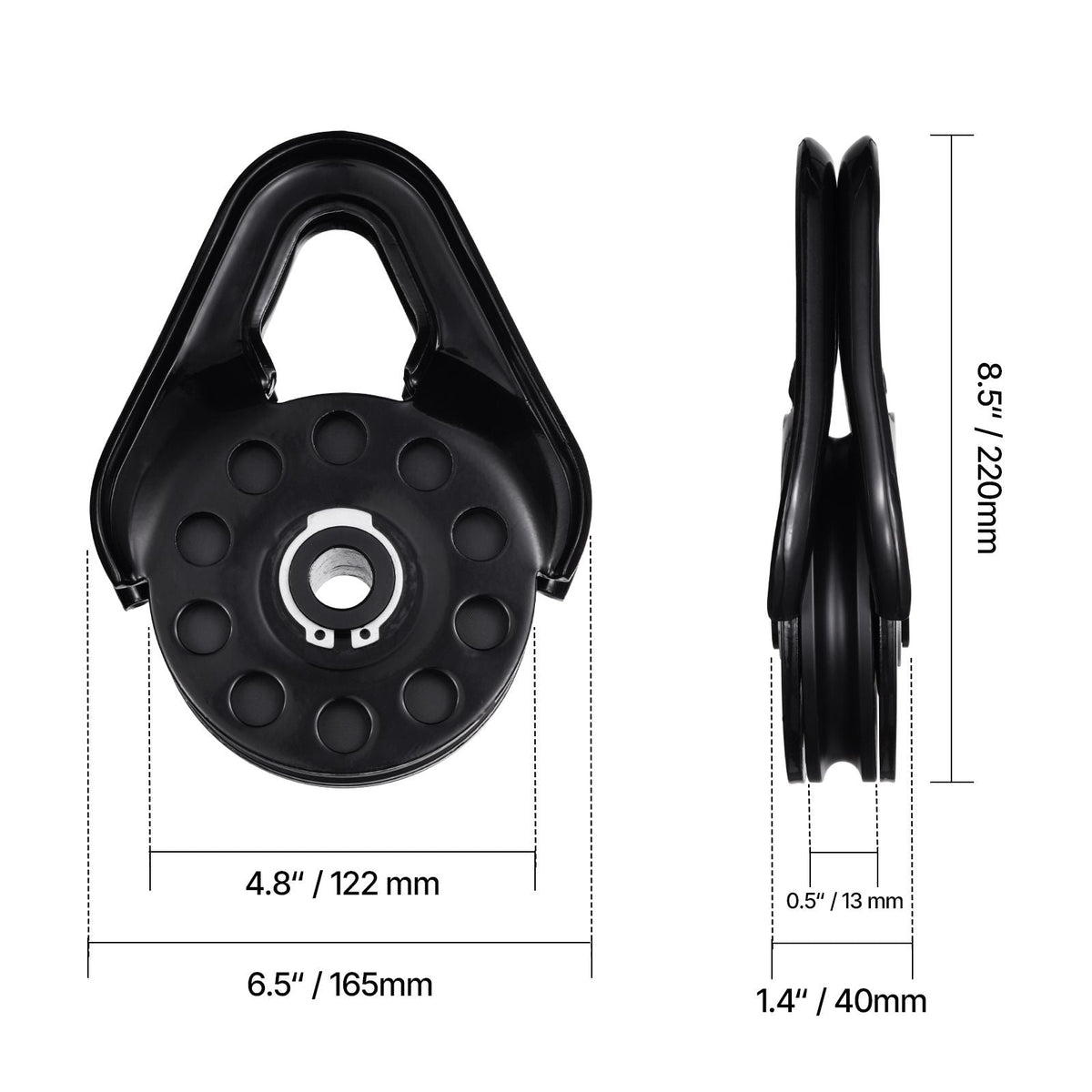 14.5 Ton Snatch Block for Winch Recovery, Heavy Duty 32,000 lbs Break Strength, Work with 3/8 inch Rope, Compact Offroad Recovery Accessory for Towing & Recovery on Truck, Tractor, ATV & UTV