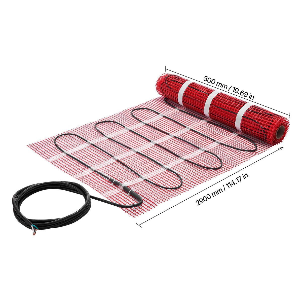 15 sqft Self-Adhesive Mesh Floor Heating Mat System, 120V Electric Radiant Heated Floor System, with Smart Control Thermostat & Alarm, Easy Installation for Tile, Stone, Vinyl