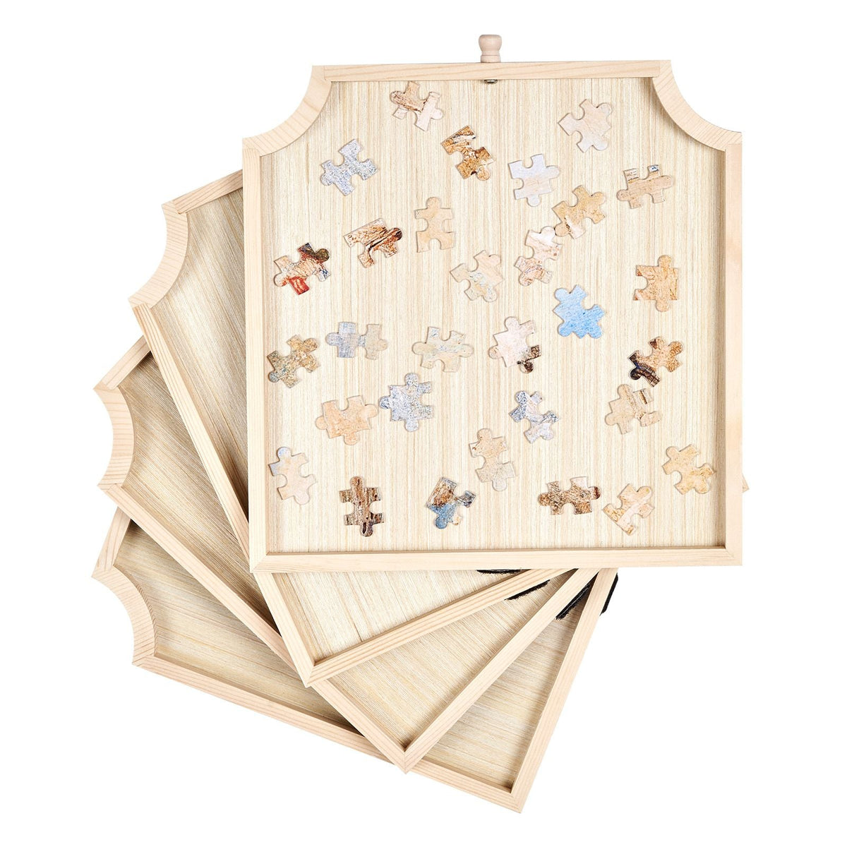1500 Piece Puzzle Table with Folding Legs, 4 Drawers and Cover, 34x25 in Portable Wooden Board, Felt Surface Jigsaw Puzzle Accessories for Adults, Adjustable 6-Tilting-Angle, Gift for Mom