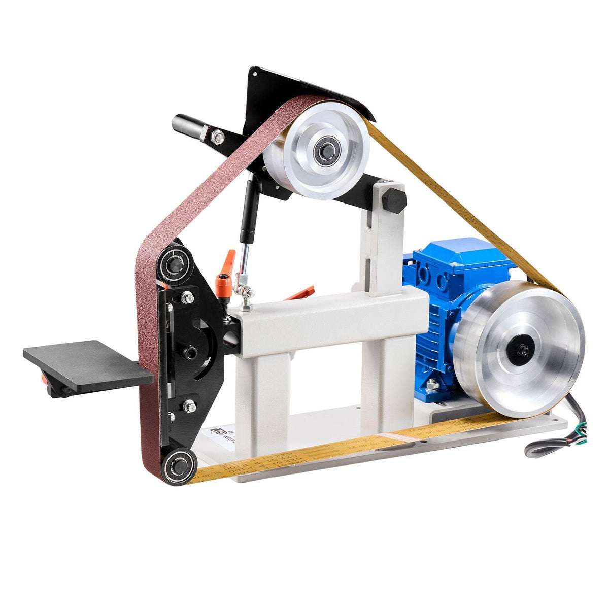 1500W 2HP Belt Sander Grinder, 2" x 82" Variable Speed Belt Grinder for Metalworking, 3 in 1 Belt Sander Polisher with 3 Grinding Moulds & Flat Platen Tool Rest for Knife Making