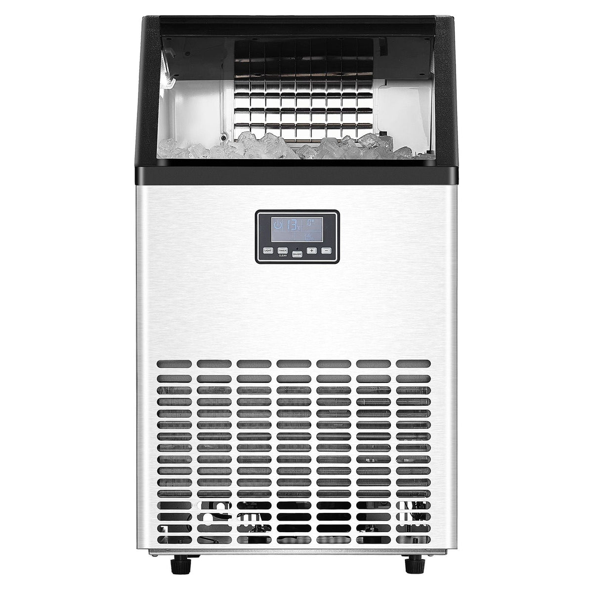 150lbs/24H Commercial Ice Maker, 45 Ice Cubes in 15 Minutes, Freestanding Ice Maker Machine with 33lbs Large Storage Capacity for Bar Office Restaurant, with LED Digital Display & Self-Cleaning