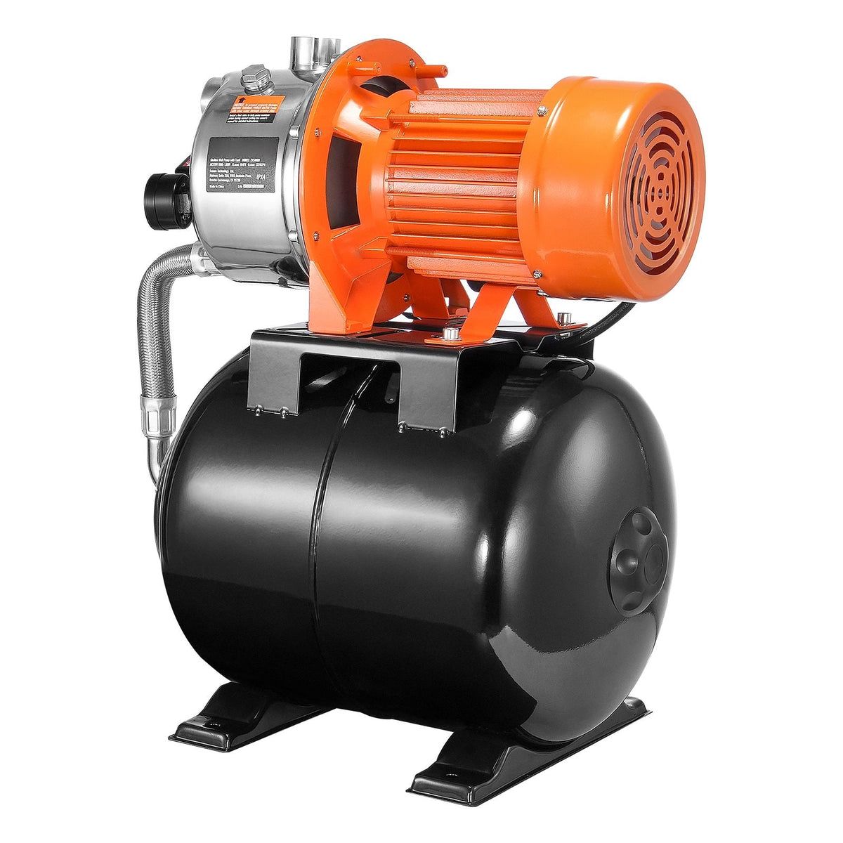 1.6 HP Shallow Well Pump with Pressure Tank, 1320 GPH, Automatic Irrigation Water Booster Pump with 30/50 PSI Pressure Switch for Home Garden Lawn, for Drinking Water Security