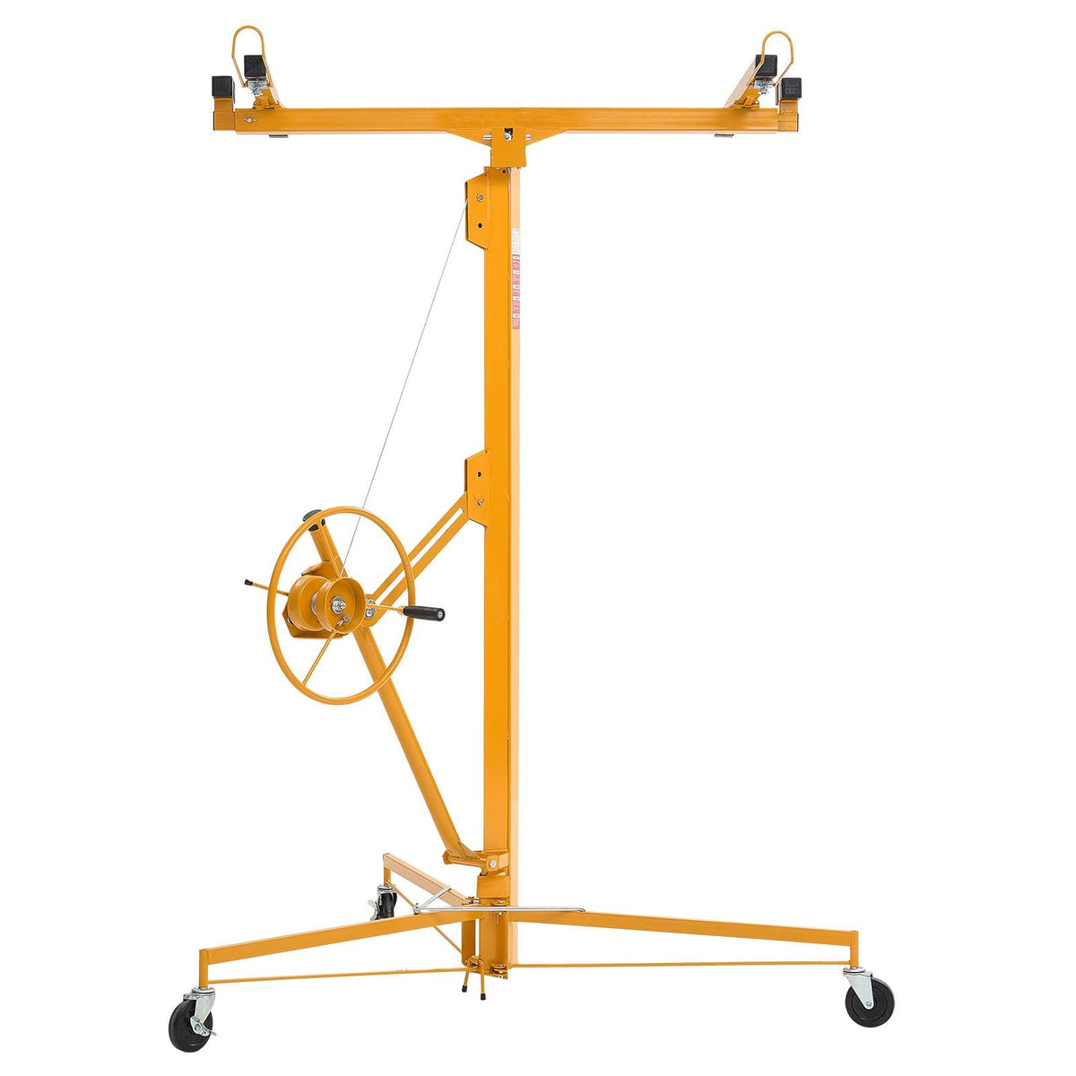 16ft Drywall Lift, Heavy-Duty 150 lbs Sheetrock Hoist with Adjustable Telescoping Arm, Lockable Wheels, Drywall Lifter Panel Jack Hoist Tools Ideal for Ceiling & Wall Installation (Yellow)