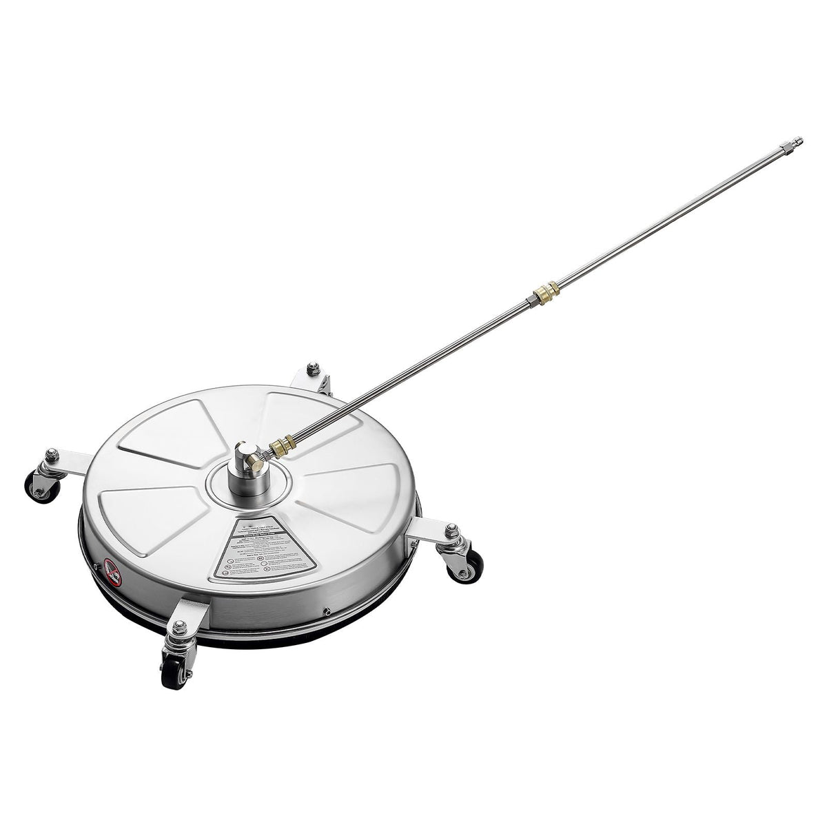 18" Pressure Washer Surface Cleaner, Stainless Steel Pressure Washer Attachments with 4 Wheels, 4000 Max PSI, 1/4 Quick Connector, 2 Spray Nozzles, 2 Extended Wands for Concrete, Patio, Deck