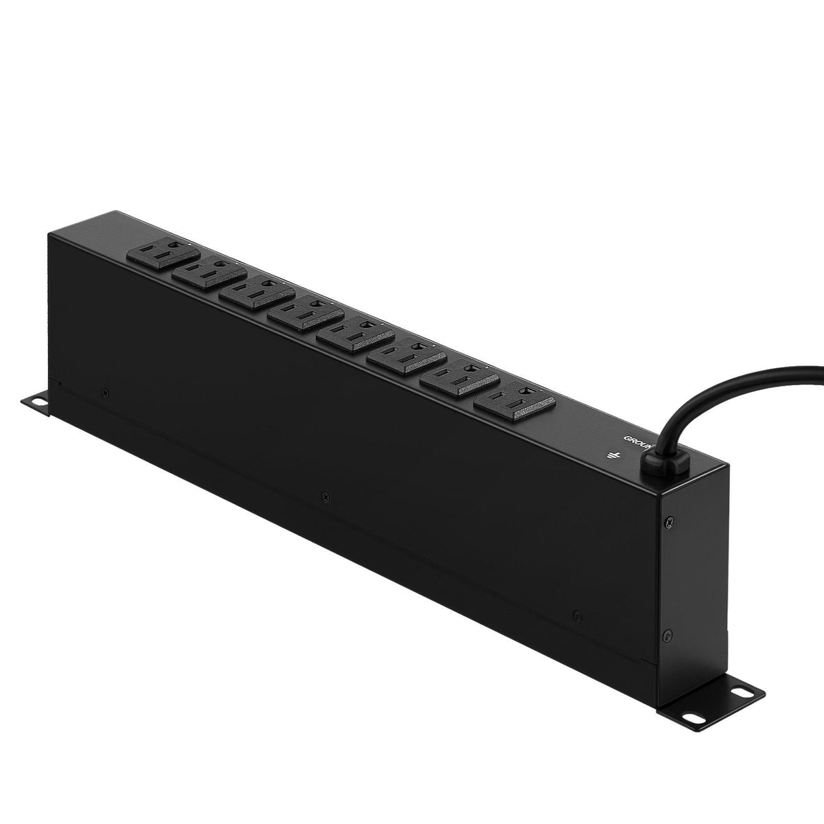 1U PDU, 8 Outlets, Rack Mount Power Strip Fits Standard 19" Server Racks, with Integrated Switch Surge Protection & Overload Protection, 110-125V/15A, Ideal for Home and Office