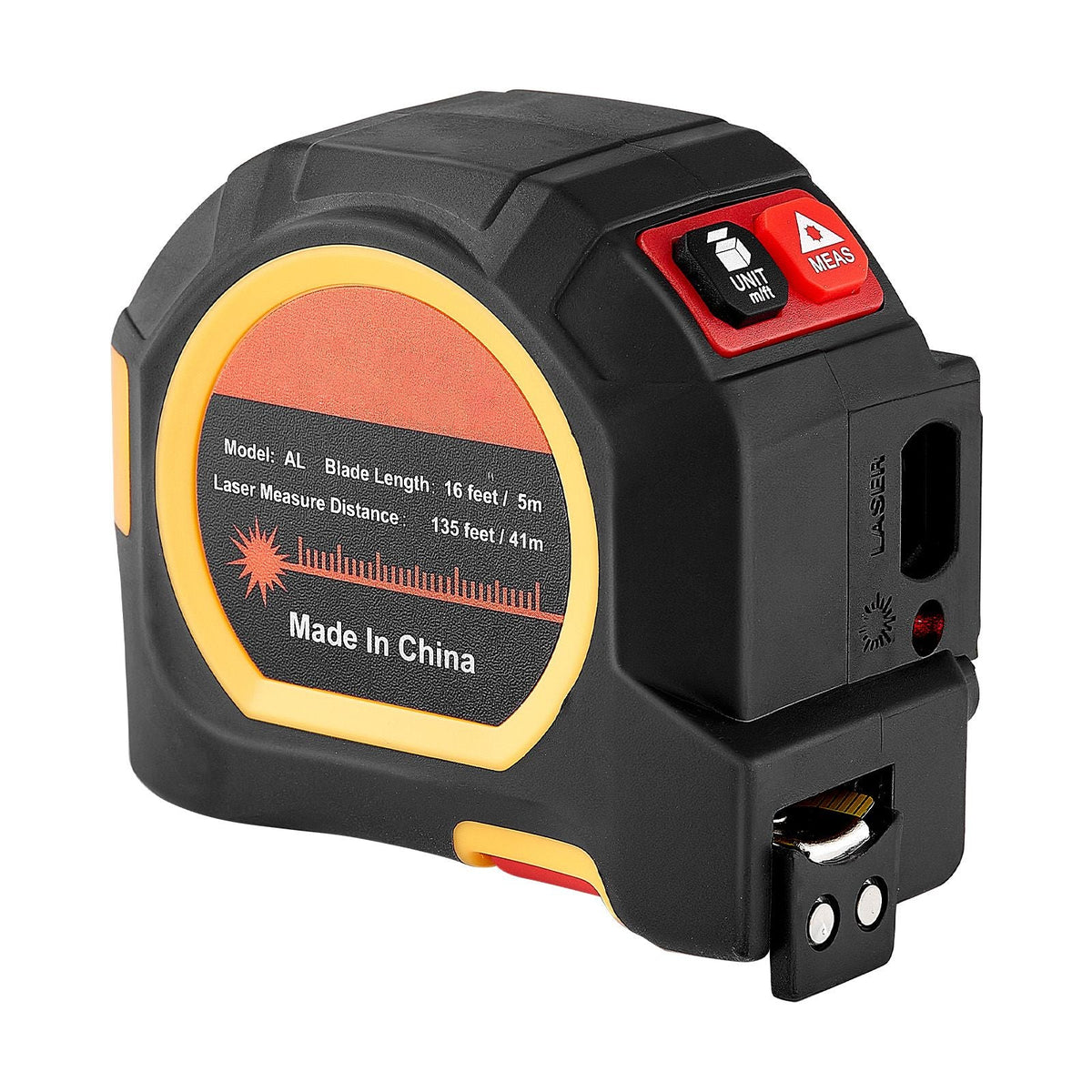 2-in-1 Laser Tape Measure, 135Ft Rechargeable Laser Measurement Tool & 16Ft Measuring Tape with Magnetic, 4 Modes-Length, Area, Volume, Continuous,ft/in/m/ft+in Unit,for Outdoor,Decoration