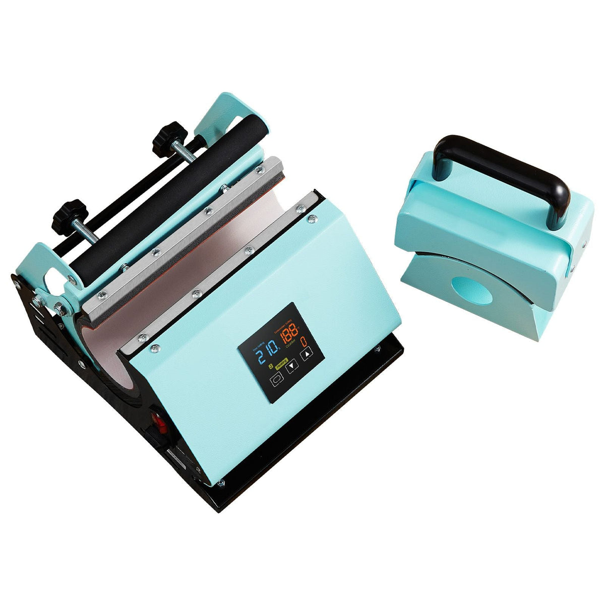 2 in 1 Tumbler and Hat Heat Press Machine, Mini Hat Heat Press for Caps and Hats, Tumbler Heat Press for 11-30oz Sublimation Tumblers and Mugs, Temperature and Time Control, Green