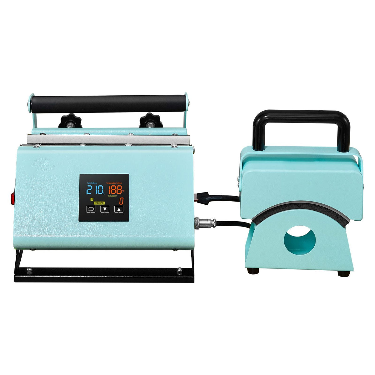 2 in 1 Tumbler and Hat Heat Press Machine, Mini Hat Heat Press for Caps and Hats, Tumbler Heat Press for 11-30oz Sublimation Tumblers and Mugs, Temperature and Time Control, Green