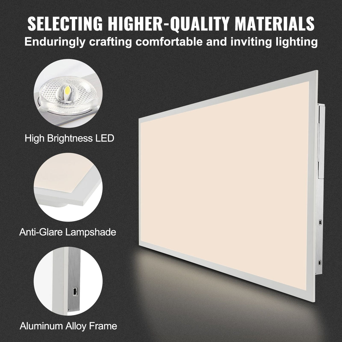 2 Pack 2x4FT LED Flat Panel Light, 6000LM 50W, Surface Mount LED Drop Ceiling Light Fixture with Adjustable Color Temperature 3500K/4000K/5000K, for Home Office Classroom, Tested to UL Standards