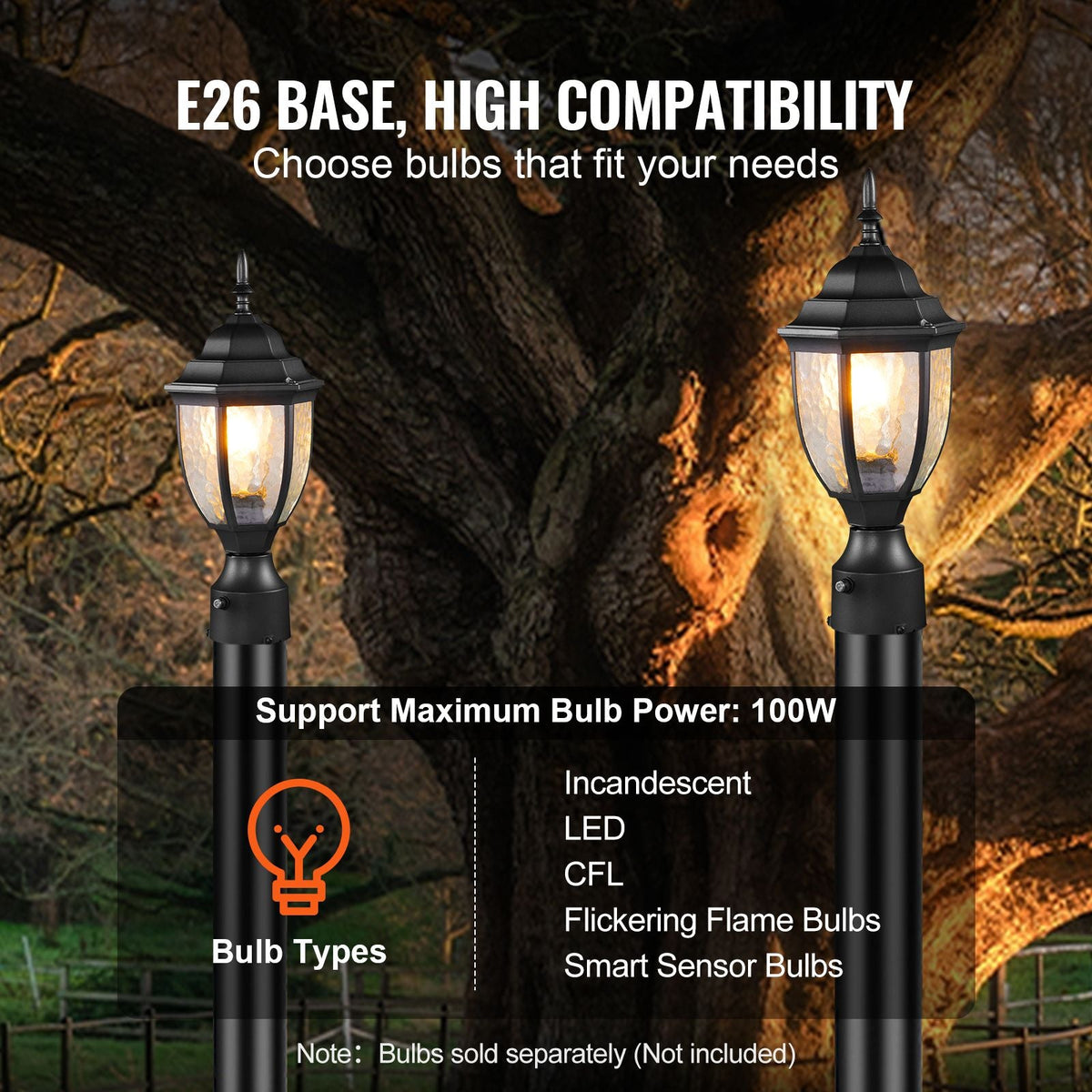 2 Pack Dusk to Dawn Outdoor Post Light, 15.35 in, Waterproof Lamp Post Light Fixtures with 3.5 in Pier Mount Base Glass Shade, Lightning-proof Exterior Pole Column Light for Patio Garden Pathway