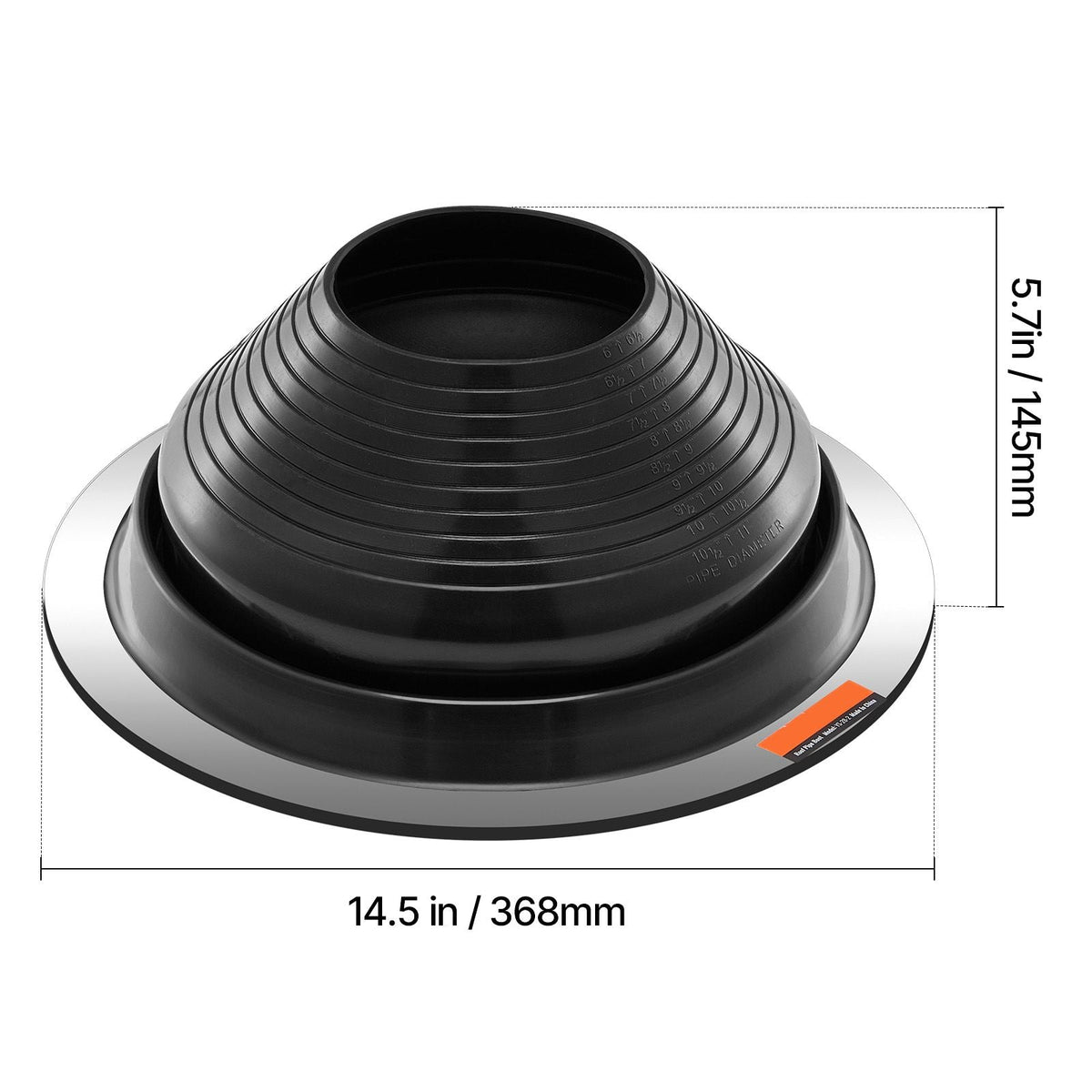 2 Pcs Roof Pipe Flashing Boots, Fit Pipe OD 6" to 11", Flexible EDPM Roofing Jack Pipe Flashing, High Temp -67 to 212 F, Endurable Round Metal Base, for Chimney, Wood Stove & Outdoor Vent Pipes