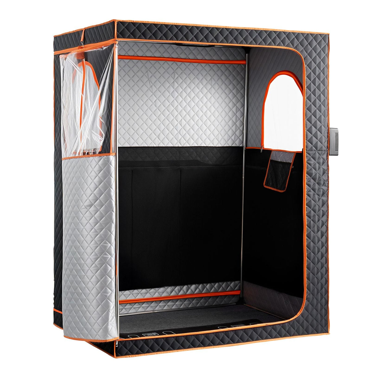 2 Person Portable Infrared Sauna for Home, Upgraded Full Body Home Spa Tent with 2 Foldable Chairs & Heated Mat & Remote,9-Level Temp Control Sauna Box for Relaxation & Stress Relief, (Black)