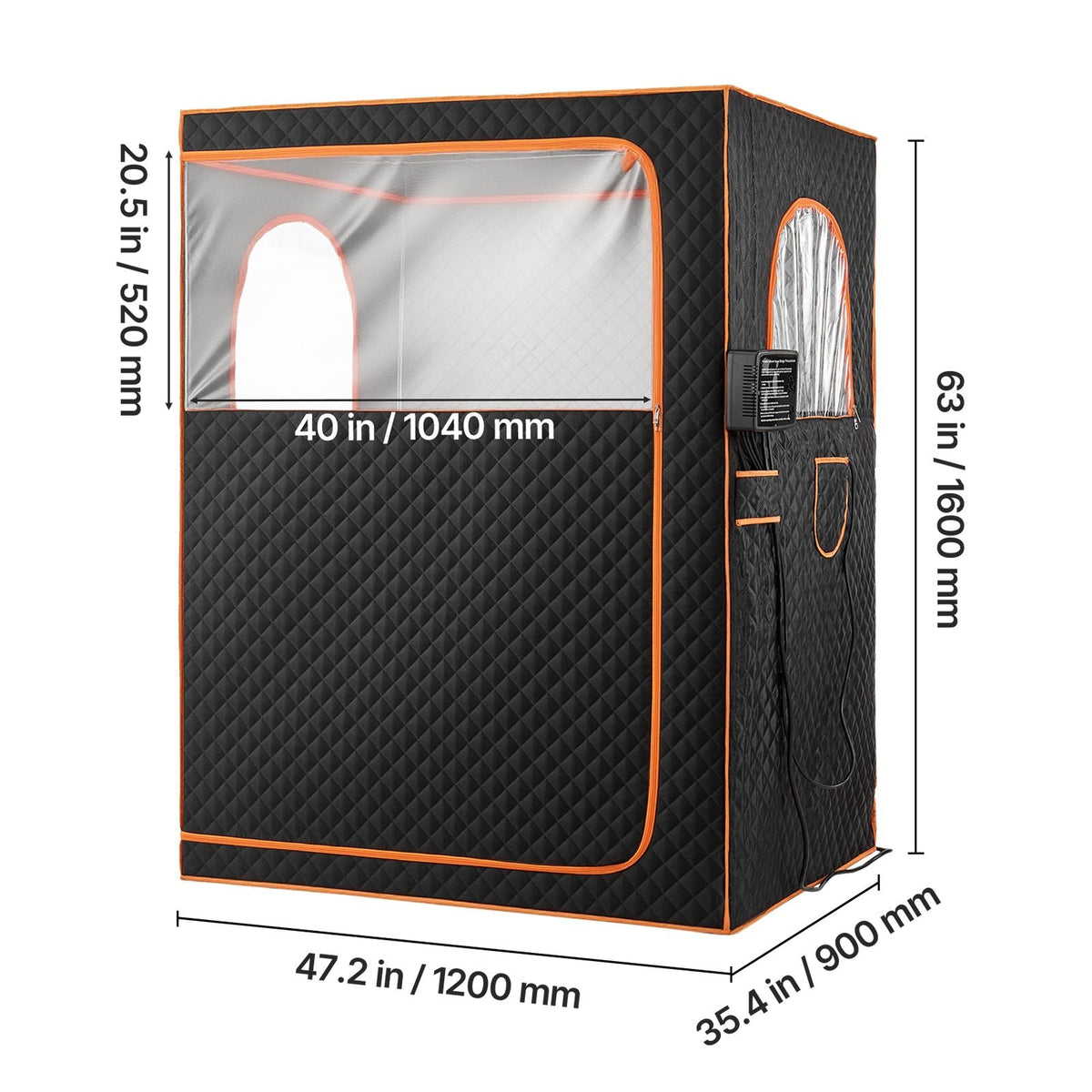2 Person Portable Infrared Sauna for Home, Upgraded Full Body Home Spa Tent with 2 Foldable Chairs & Heated Mat & Remote,9-Level Temp Control Sauna Box for Relaxation & Stress Relief, (Black)