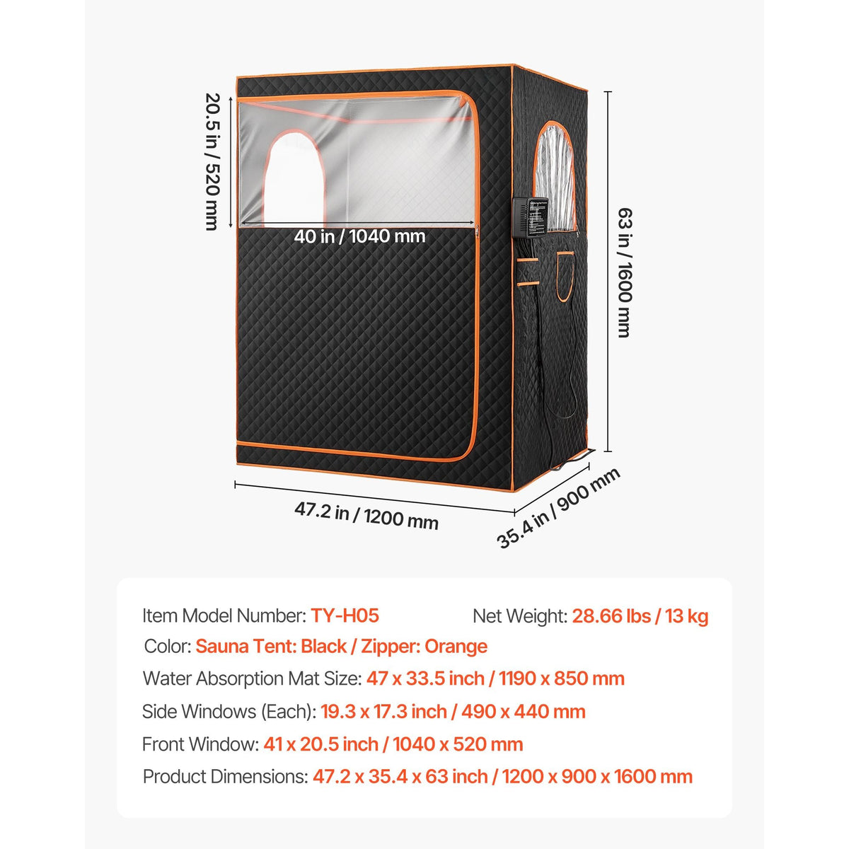 2 Person Portable Infrared Sauna for Home, Upgraded Full Body Home Spa Tent with 2 Foldable Chairs & Heated Mat & Remote,9-Level Temp Control Sauna Box for Relaxation & Stress Relief, (Black)