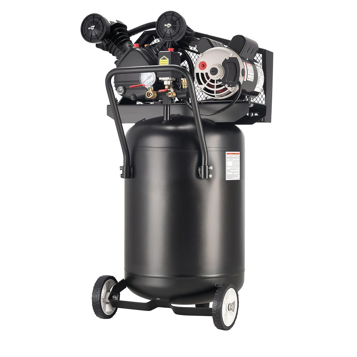 20-Gallon Air Compressor, 2HP 6.5SCFM at 90PSI, Max 135PSI Pressure Oil-Lubricated Air Compressor Tank, Portable on Wheels for Auto Repair, Tire Inflation, Spray Painting, Woodwork Nailing, 120V