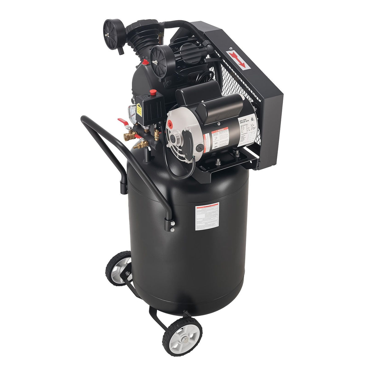 20-Gallon Air Compressor, 2HP 6.5SCFM at 90PSI, Max 135PSI Pressure Oil-Lubricated Air Compressor Tank, Portable on Wheels for Auto Repair, Tire Inflation, Spray Painting, Woodwork Nailing, 120V