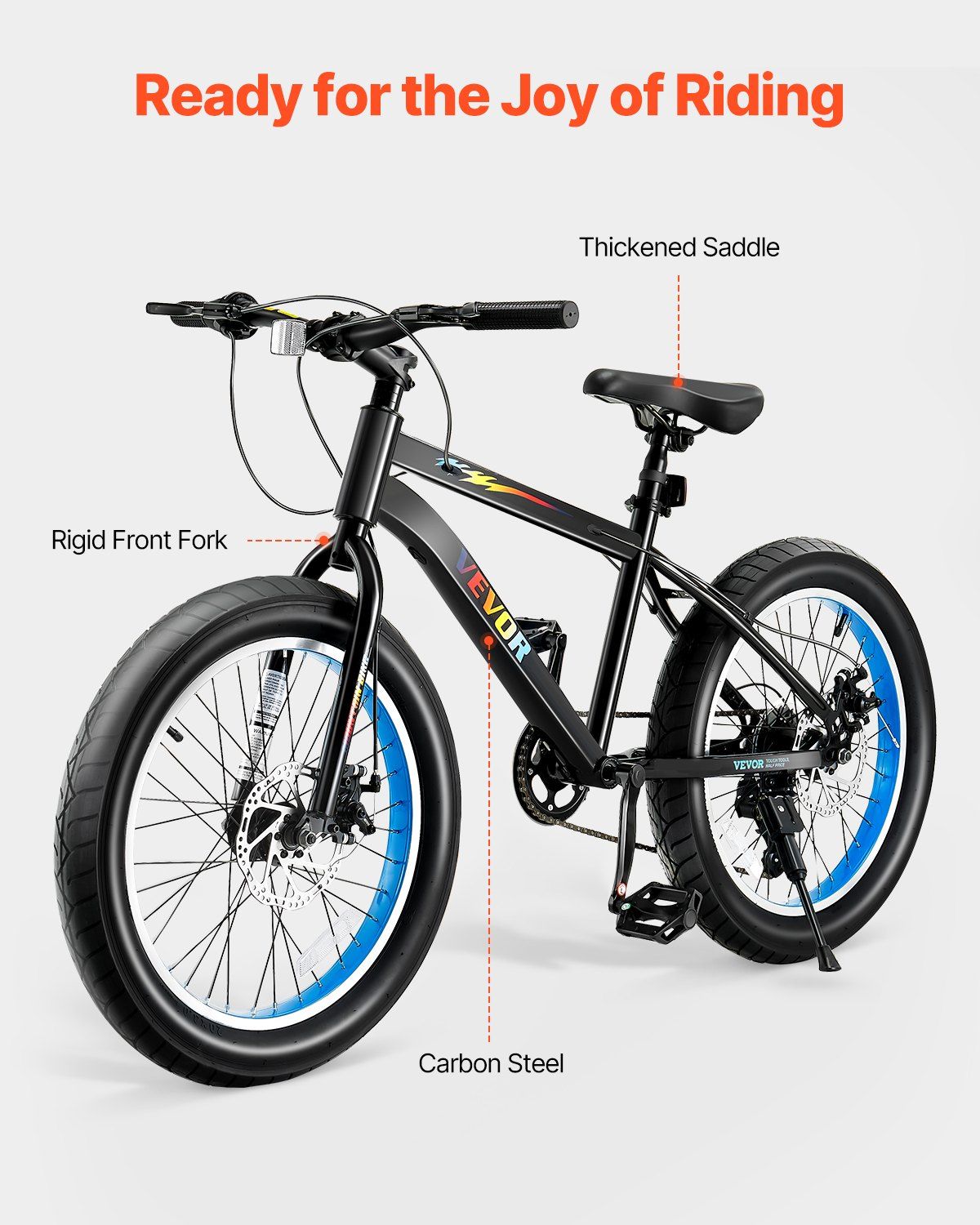 20" Mountain Bike MTB Bicycle Shimano 7 Speed Carbon Steel Dual Disc Brakes