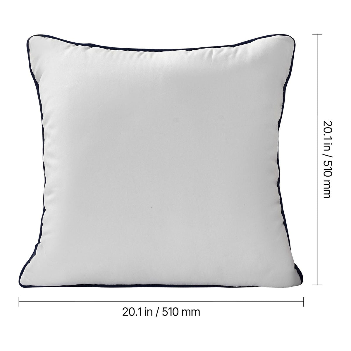 20 x 20 in Throw Pillow Inserts, Set of 2, Firm and Fluffy Decorative Down Alternative Pillows with Polyester Fiber, Square White Cushion with Zipper, for Indoor Bed Couch Sofa and Living Room
