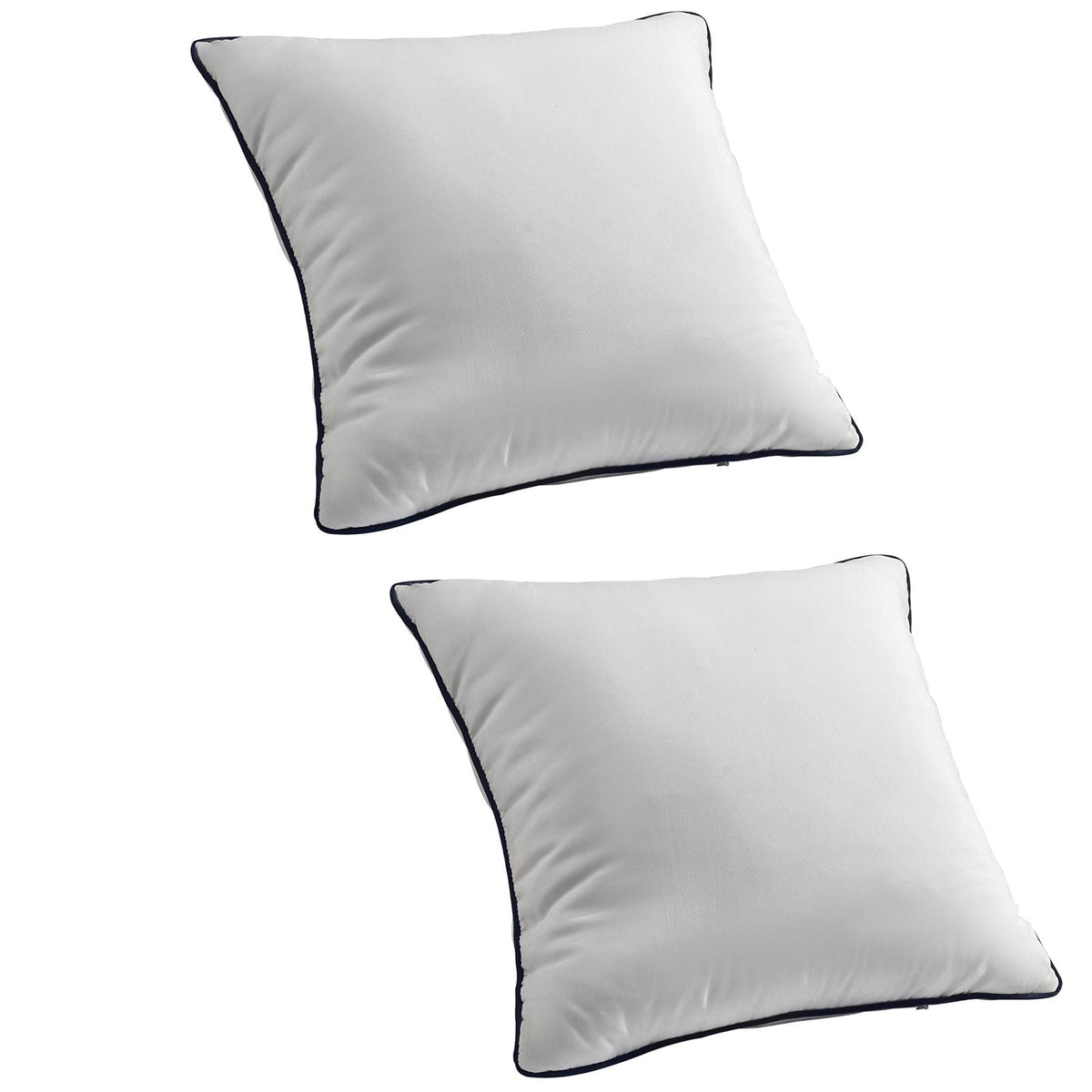 20 x 20 in Throw Pillow Inserts, Set of 2, Firm and Fluffy Decorative Down Alternative Pillows with Polyester Fiber, Square White Cushion with Zipper, for Indoor Bed Couch Sofa and Living Room
