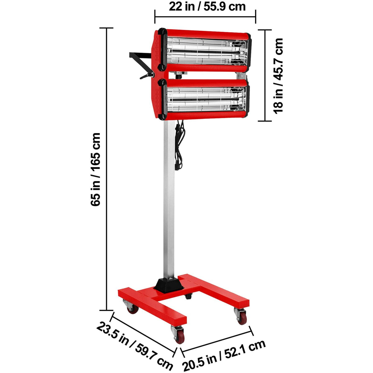2000W Baking Infrared Paint Curing Lamp Short Wave Infrared Heater Car Bodywork Repair Paint Dryer/Stand