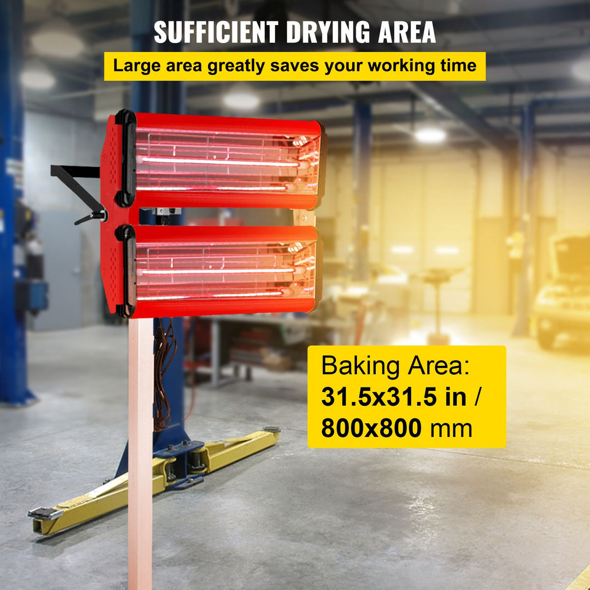 2000W Baking Infrared Paint Curing Lamp Short Wave Infrared Heater Car Bodywork Repair Paint Dryer/Stand