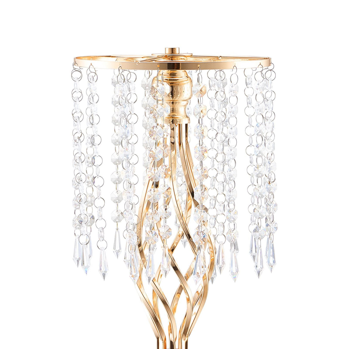20PCS 43cm/16.9' Tall Crystal Wedding Flower Stand, Metal Wedding Centerpiece Vase, Gold Flower Holders Floral Display Rack for Tables Wedding Dinner Party, Ceremony Birthday Event Decor