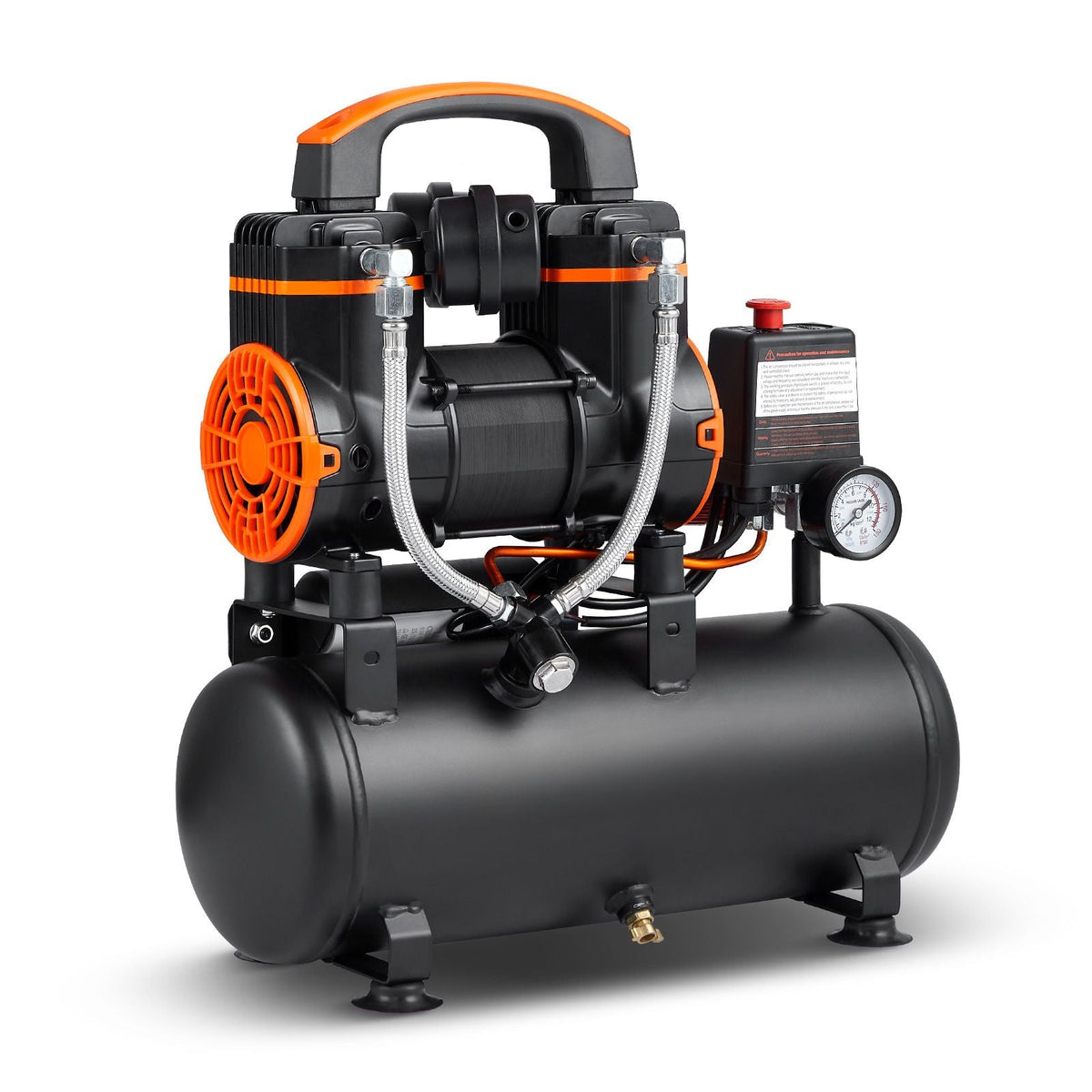 2.1 Gallon Air Compressor, 1.2HP 2.2 CFM@90PSI Air Compressors with Max. 116PSI Pressure, Oil Free Compressor Tank for Auto Repair, Tire Inflation, Spray Painting, Woodwork Nailing