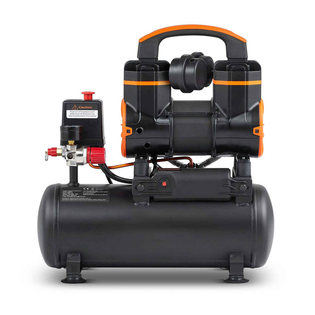 2.1 Gallon Air Compressor, 1.2HP 2.2 CFM@90PSI Air Compressors with Max. 116PSI Pressure, Oil Free Compressor Tank for Auto Repair, Tire Inflation, Spray Painting, Woodwork Nailing