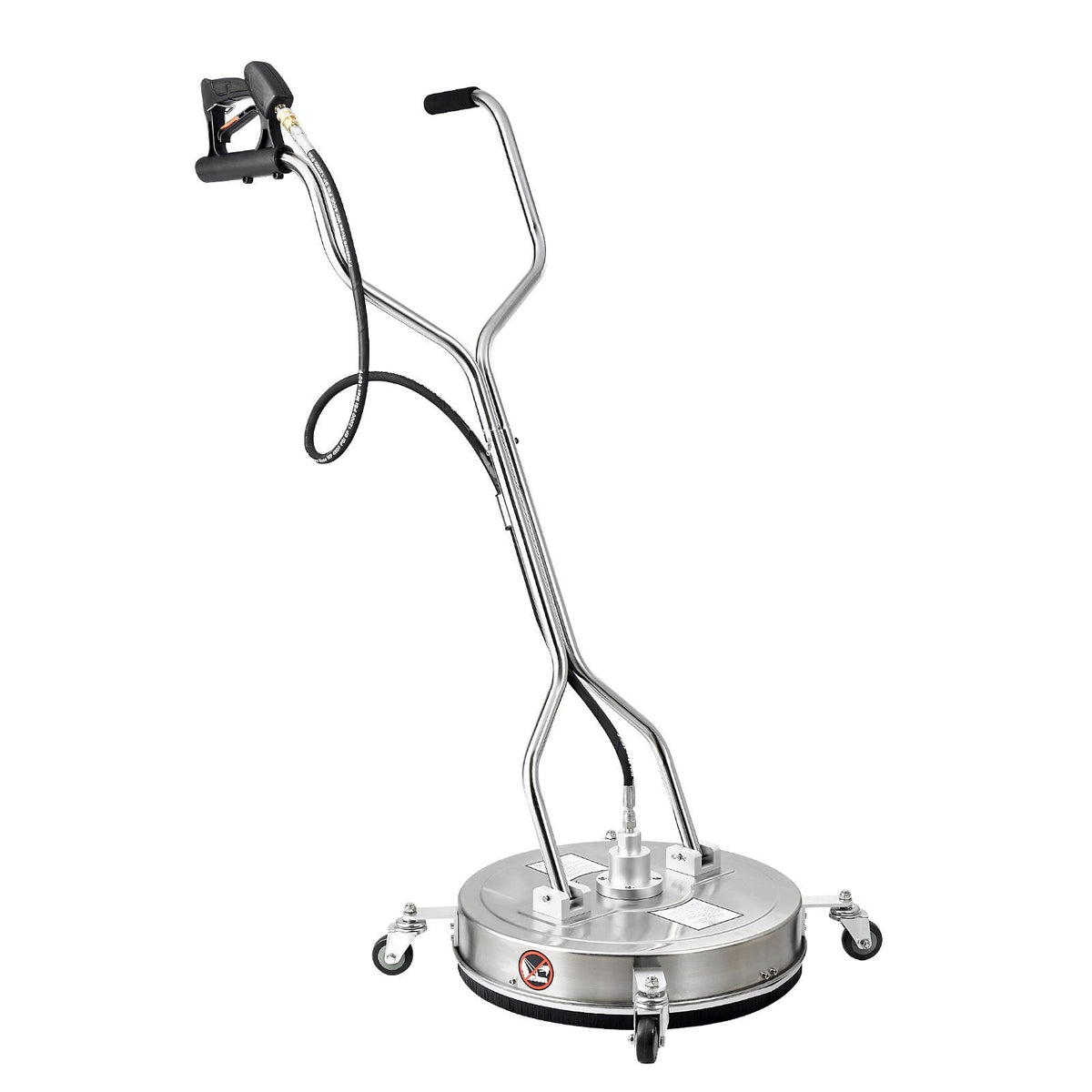 21" Pressure Washer Surface Cleaner, Stainless Steel Pressure Washer Attachments with 4 Wheels, 4500 Max PSI, 3/8 Quick Connector, 2 Spray Nozzles, Dual Handle, for Concrete, Patio, Sidewalk