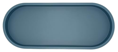 Happitasa Premium 12” x 5” Silicone Vanity Tray | Sink and Surface Organizer with Sturdy Non-Slip Base | Heat Safe, Dishwasher Safe (Smoky Blue) - color: Smoky Blue