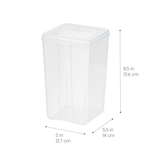 IRIS USA Food Storage Containers with Flip-Top Lid, 2.7 Qt - 6 Pack, Clear Stackable Food Containers for Kitchen & Pantry Organization, BPA-Free, Food Grade Plastic For Flour, Sugar, Dry Food, Grain - size: Food Grade Medium - 6 Pack