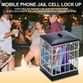 Mobile Phone Jail Mobile Phone Cage - Smartphone Stand Holder with Secure Storage for Home Office Classroom Cool Party Gadget Fun Novelty