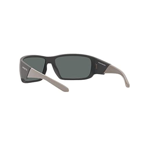 ARNETTE Man Sunglasses Matte Black Frame, Dark Grey Lenses, 64MM